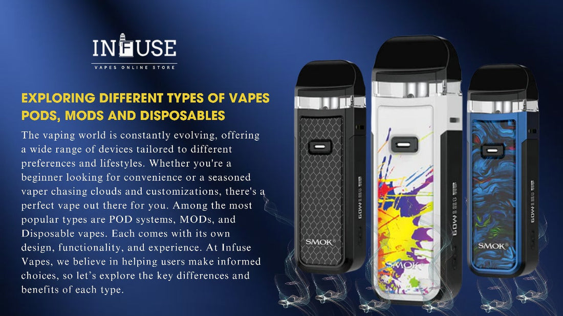 Exploring Different Types of Vapes: PODs, MODs and Disposables