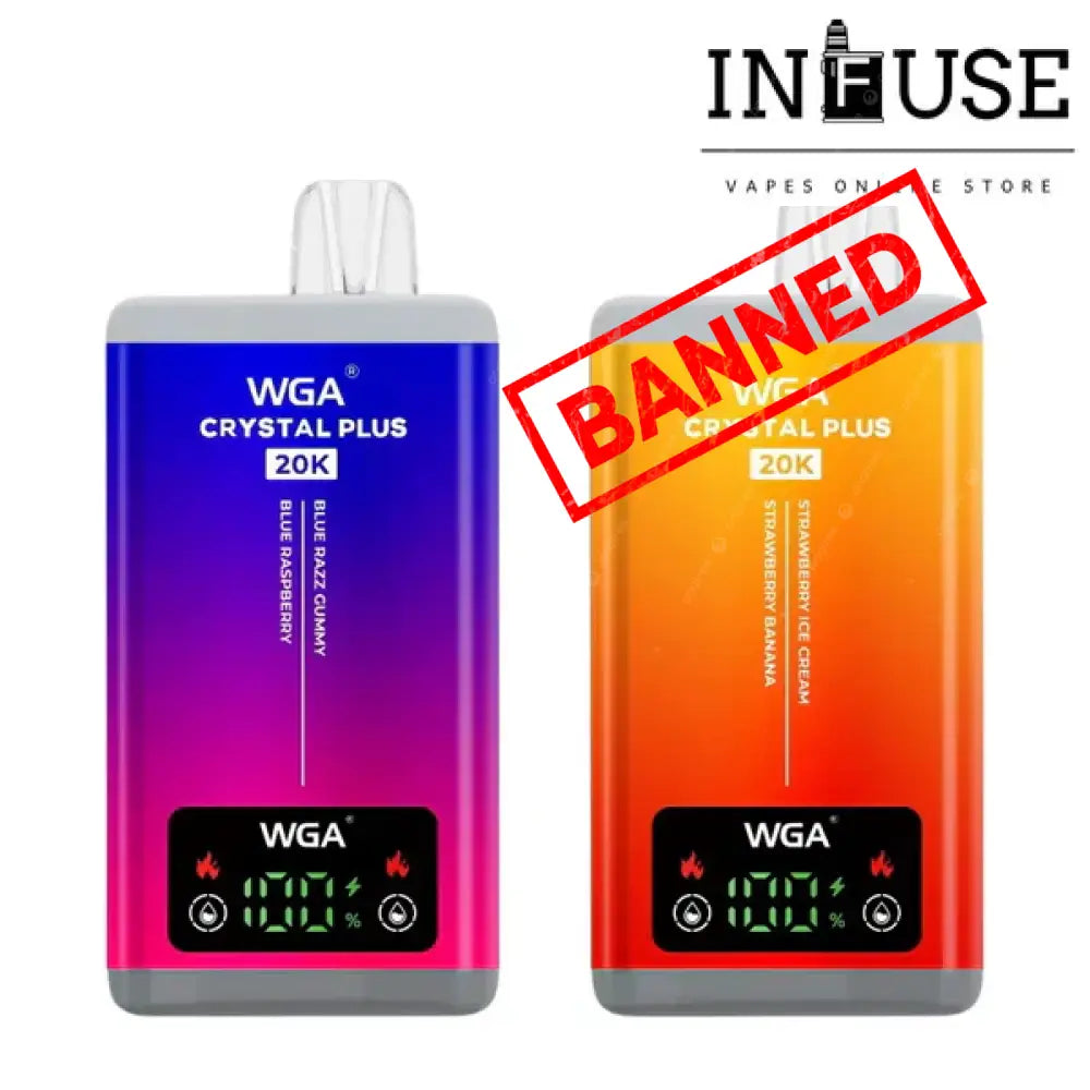Box of 10 WGA Crystal Plus 20000 Puffs 2-in-1 Disposable Vape - Infuse Vapes